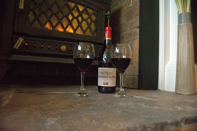 Wine and wood-burning-stove